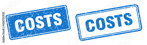 costs stamp set. costs square grunge sign