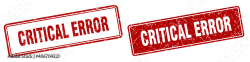 critical error stamp set. critical error square grunge sign