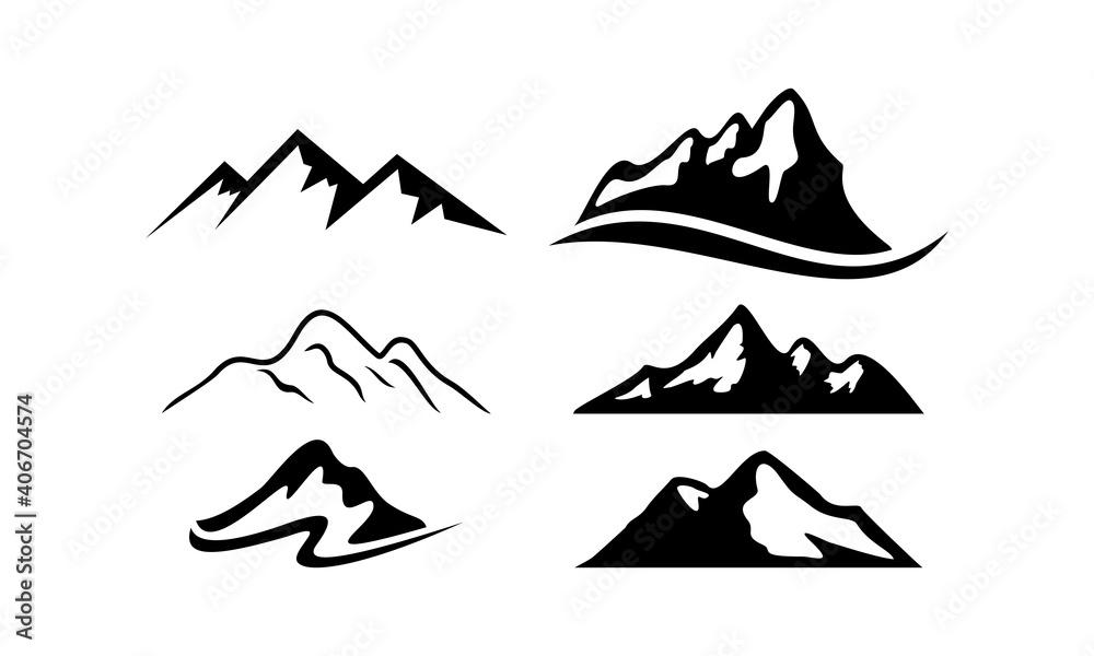 Fototapeta premium mountain set template logo