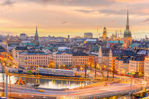 Stockholm old town city skyline  cityscape of Sweden