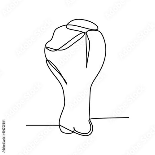 Fried chicken thighs. Continuous one line drawing