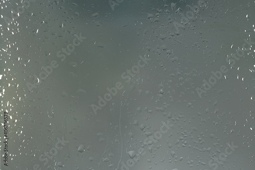 wet glass background condensate / abstract rain, drops texture on transparent glass