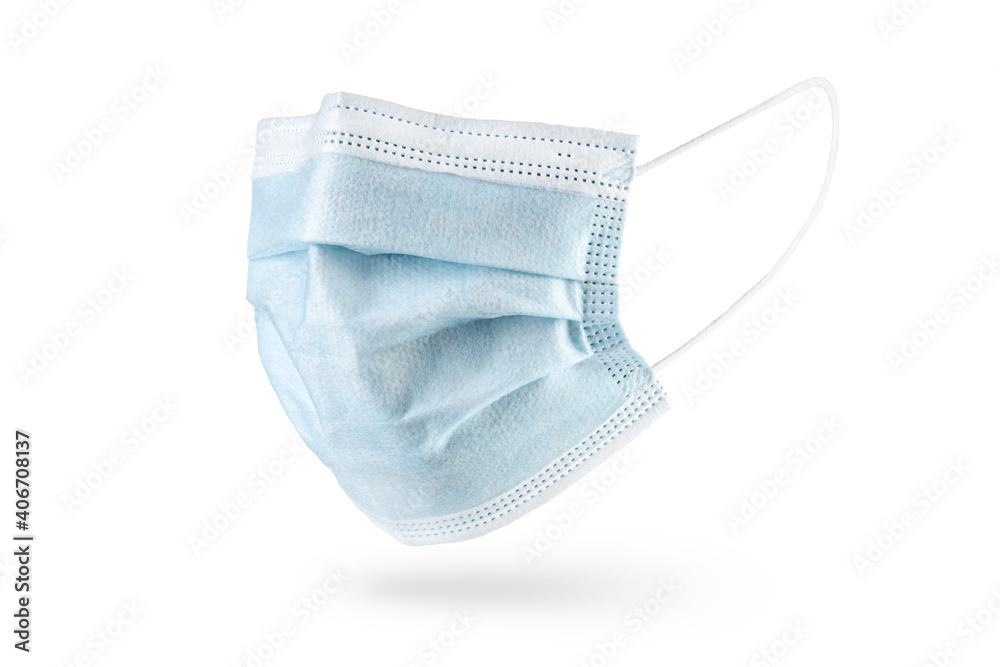 Medical o surgical Face mask isolated on white background. Coronavirus Covid-19 protection