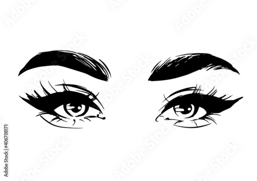 Gorgeous sexy woman eyes with eyeliner