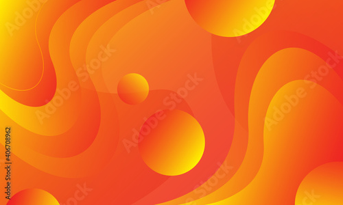 Abstract orange wave background. Dynamic shapes composition. Vector illustration