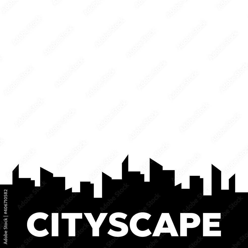 Silhouette city scape at design. Cityscapes silhouettes vector