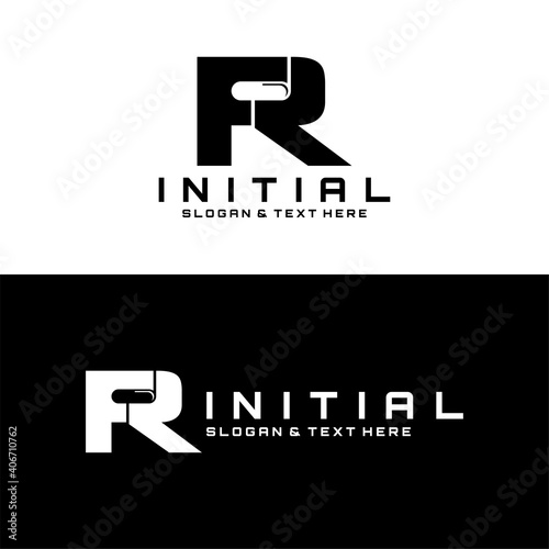 letters R logo design vector