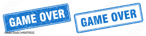 game over stamp set. game over square grunge sign