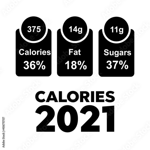 Labels calories ingredient information. Daily nutritional ingredient