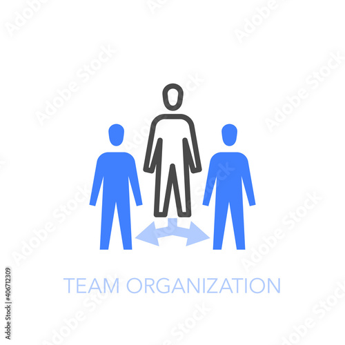 Team organization symbol with employees in hierarchy structure. Easy to use for your website or presentation.