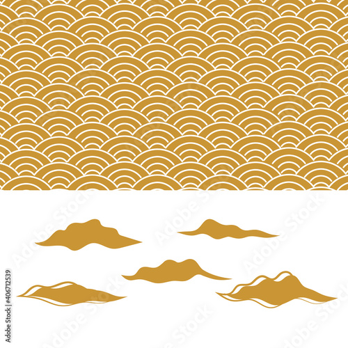 Japanese pattern background. Sea japan pattern vector