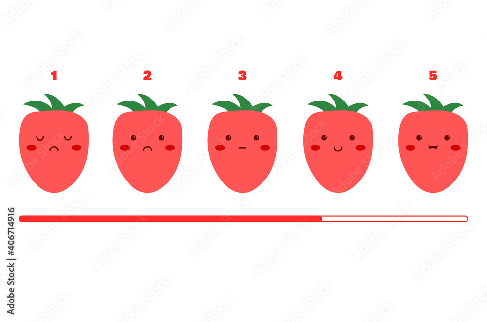 Strawberry character. Strawberry emoji. Strawberry emoticon. Cute style