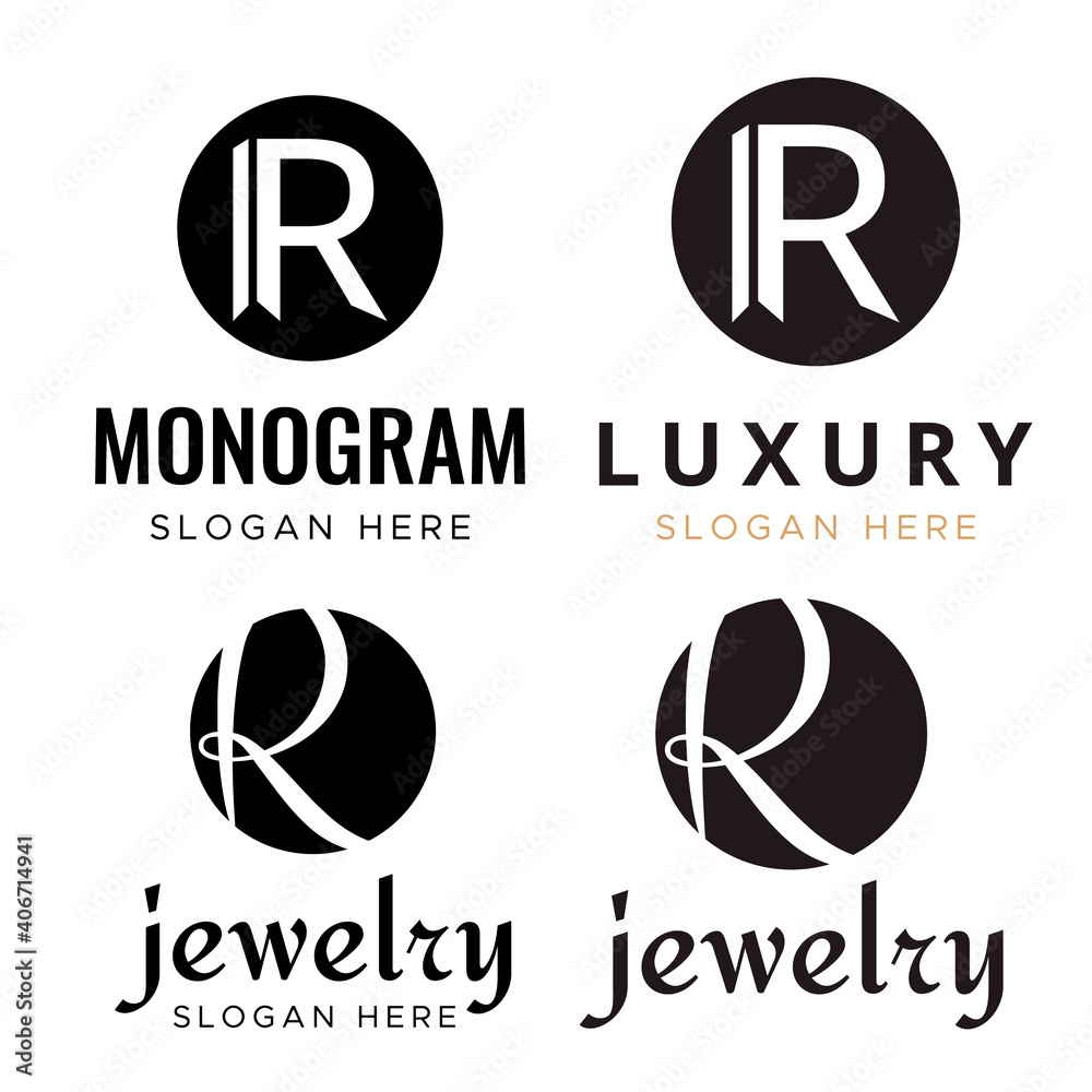 Fototapeta premium Premium letter R logo design. Luxury R logo vector monogram.