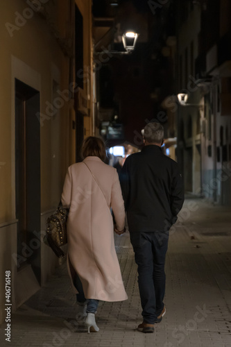 A married couple walking in the streets of Palma de Mallorca (Valentine's Day)