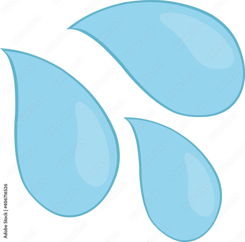 Vector illustration of water drops emoticon