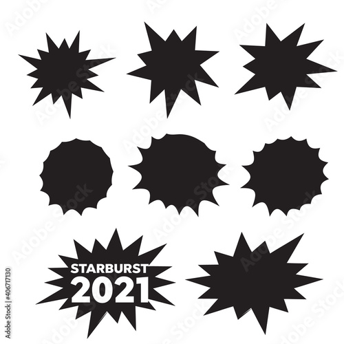 Different starburst vector. Starburst isolated icons set
