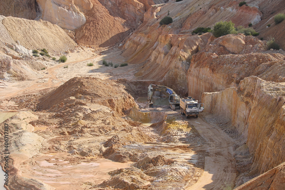 Open pit mining for the extraction of aggregates for road construction ...