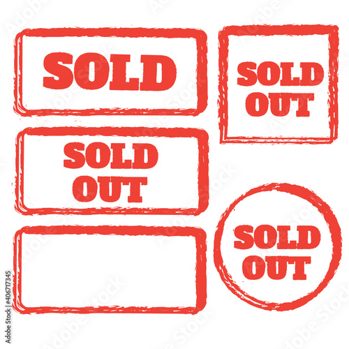 Red vector grunge stamp SOLD. Sold out stamps grunge. Sold out badge