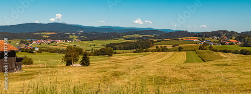 Beautiful summer view near Kirchberg im Wald, Bavarian forest, Bavaria, Germany