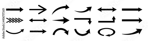 Set of arrows, arrows different. Arrow icon. Vector illustration. photo