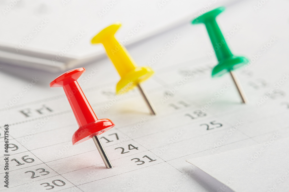 Important date and calendar appointment. pin on calendar. Important date and calendar appointment. pin on calendar.