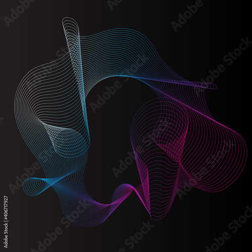vector abstract black background with thin lines