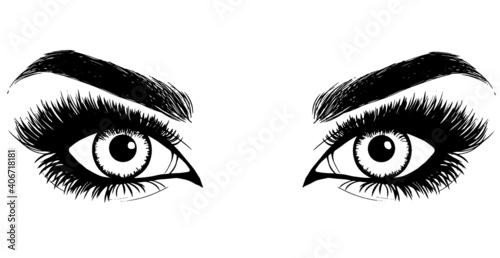 Beautiful Women Eyes with make up
