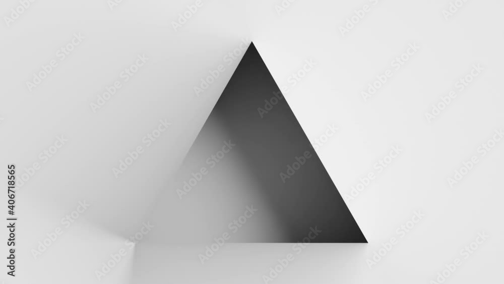 Shadow edge animation. 3d rendered geometric shape. Minimal motion design. Gray gradient backdrop.