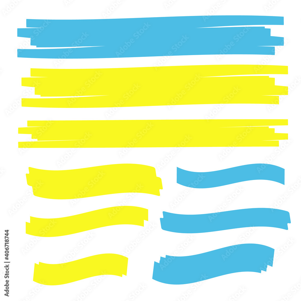 Marker marks. Yellow marker text selection vector Marker marks. Yellow marker text selection vector