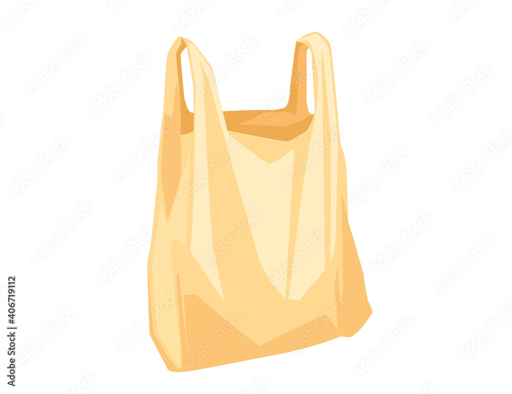 leisure suggest Discipline Yellow used plastic bag disposable bag for garbage or shopping vector  illustration on white background Stock Vector | Adobe Stock