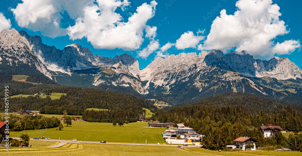 Beautiful alpine summer view at Ellmau, Wilder Kaiser, Tyrol, Austria