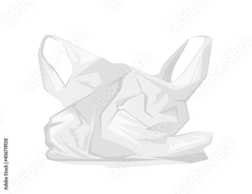 White used plastic bag disposable bag for garbage or shopping vector illustration on white background
