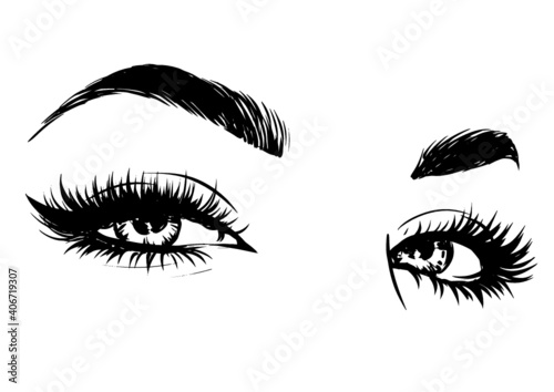 Woman eyes. Fashion illustration