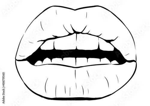Woman lips close-up