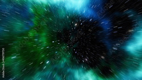 Obraz na płótnie Space warp through colorful stardust in the universe w salonie