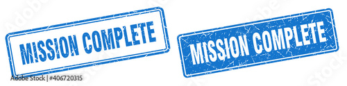 mission complete stamp set. mission complete square grunge sign
