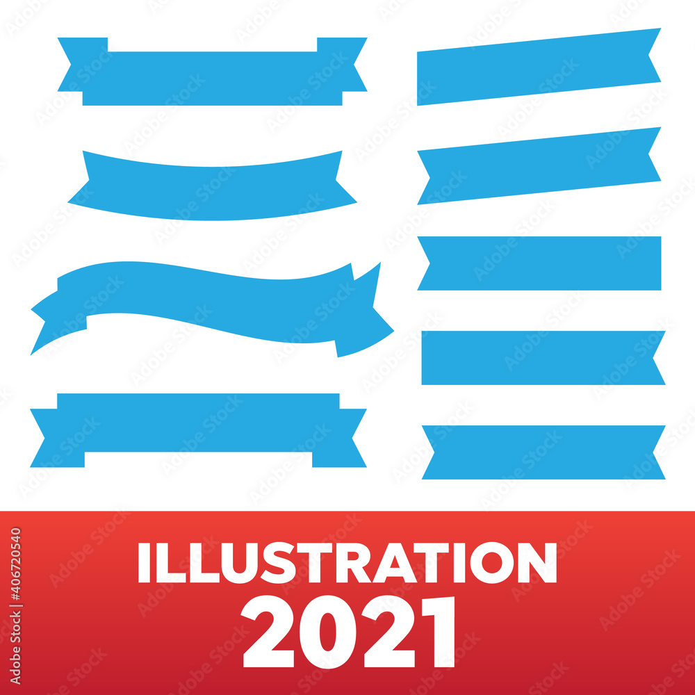 Fototapeta premium Glossy waving ribbon banners labels. Banner ribbon vector set