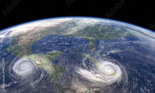 Fototapeta Naklejka Na Ścianę i Meble -  tropical cyclone as seen from space, 3D illustration