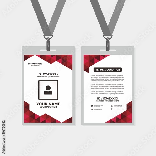 design template of id card, for name tag, committee, office, member, corporate, company, identity, staff, etc