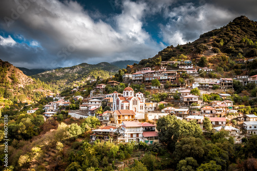 Moutoullas village, Cyprus, panoramic view photo