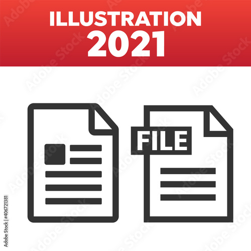 File Icons. File Icons line style illustration. Document icon set