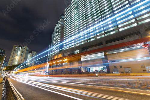 Night traffic in urban city