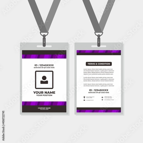 design template of id card, for name tag, committee, office, member, corporate, company, identity, staff, etc