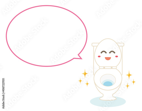 トイレのキャラクター　ベクターイラスト　便器