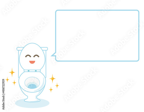 トイレのキャラクター　ベクターイラスト　便器