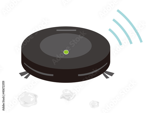 ロボット掃除機のベクターイラスト　家電　