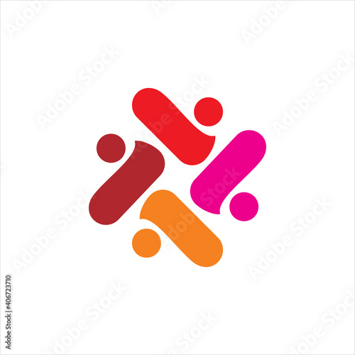 creative color people group logo design