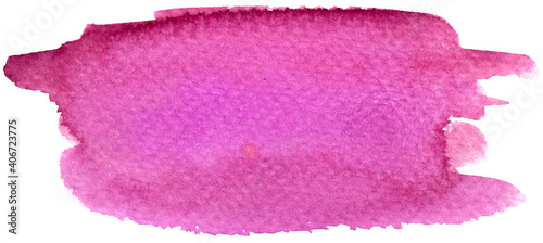 Watercolor purple paint texture abstract shape. Isolated on white background.