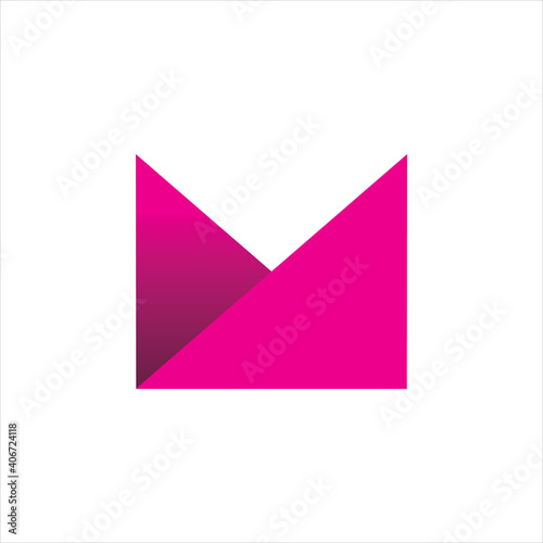 modern color letter m triangle logo design