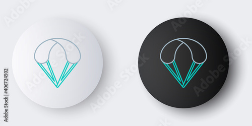 Line Parachute icon isolated on grey background. Extreme sport. Sport equipment. Colorful outline concept. Vector.